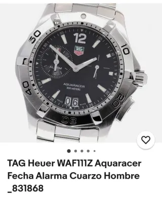 TAG Heuer Aquaracer WAF111Z Alarma Cuarzo