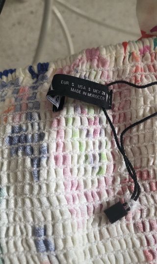 Top anudado cuello lino estampado