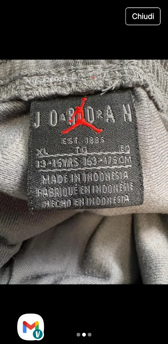 Pantaloni Jordan Tuta Grigio