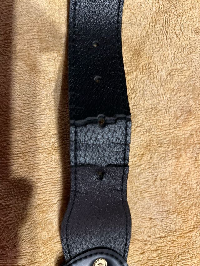 Cinturón Cole Haan Piel y Terciopelo Negro Dorado