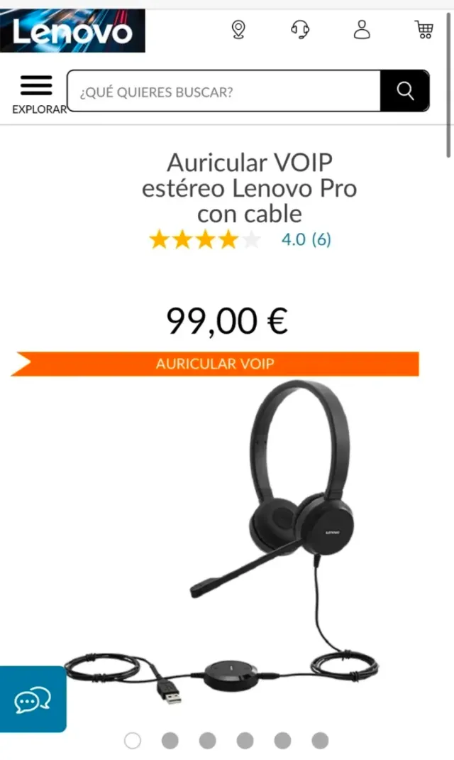 Cascos Lenovo Pro Wired Stereo VoIP Negros