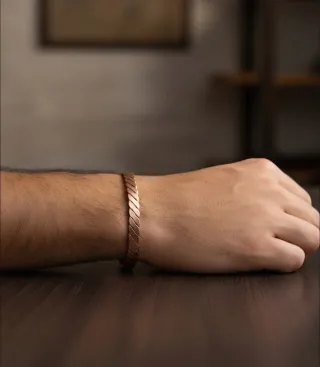 Pulsera Cobre Trenzada Estilo Cuf