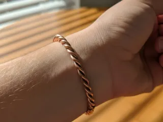 Pulsera Cobre Trenzada Estilo Cuf