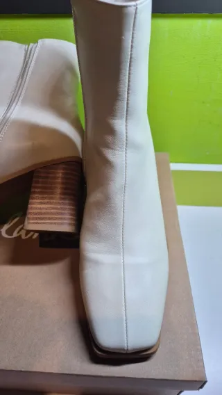 Botines blanco roto mujer