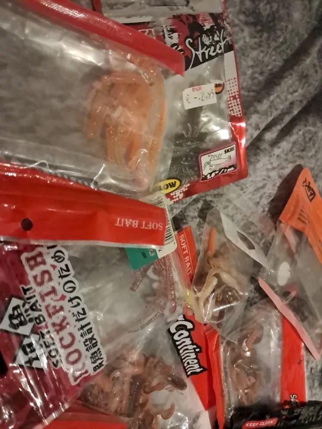 Lote señuelos pesca blandos 10 PAQUETES LLENOS