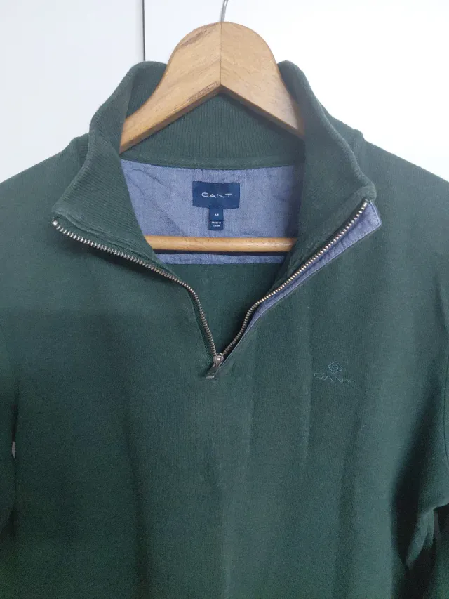 Jersey Gant Hombre Talla M Media Cremallera Verde