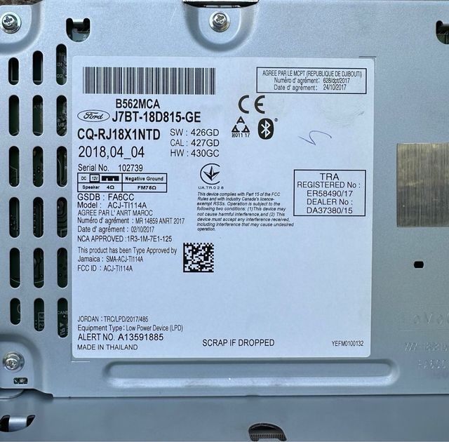 Sistema de audio radio con pantalla Ford Ka+ NUEVO