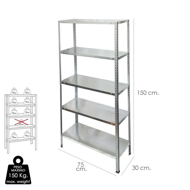 Estante Metálica Galvanizada 5 Prateleiras