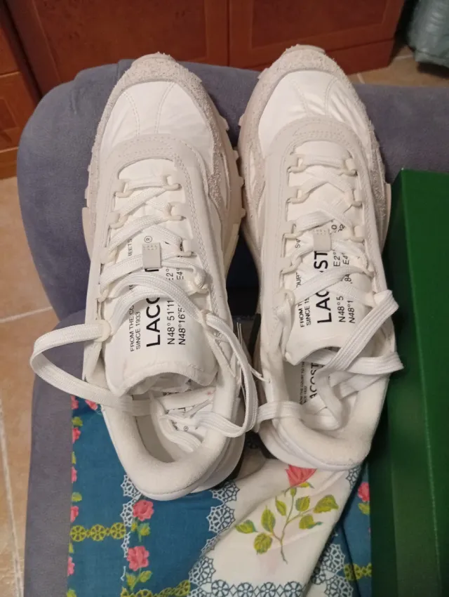 Zapatillas Lacoste Blancas y Verdes Hombre