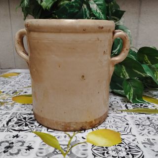 ANTICA CAPASA VASO ANFORA SALATOIO IN TERRACOTTA