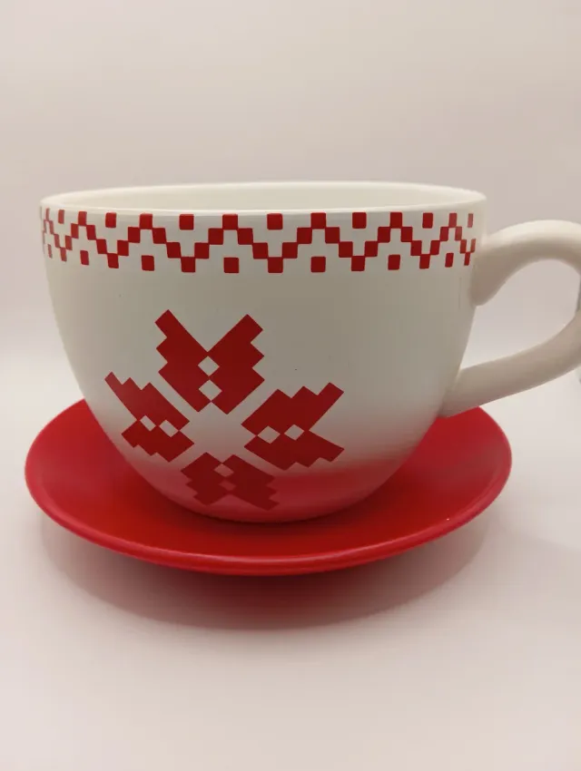 Grande tazza portavaso natalizia