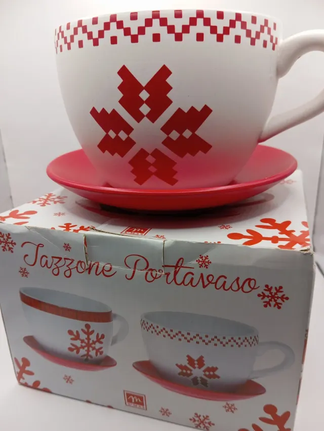Grande tazza portavaso natalizia