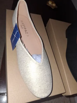 Bailarinas Marypaz Beige y Negras Talla 37