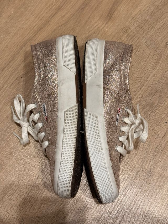 Superga Rosegold Glitter Talla 38