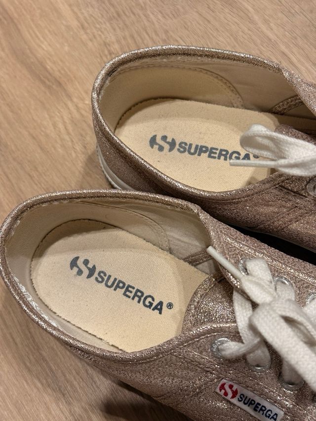 Superga Rosegold Glitter Talla 38