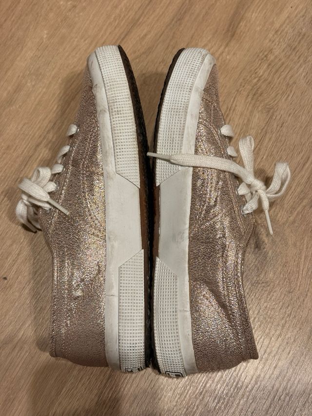 Superga Rosegold Glitter Talla 38