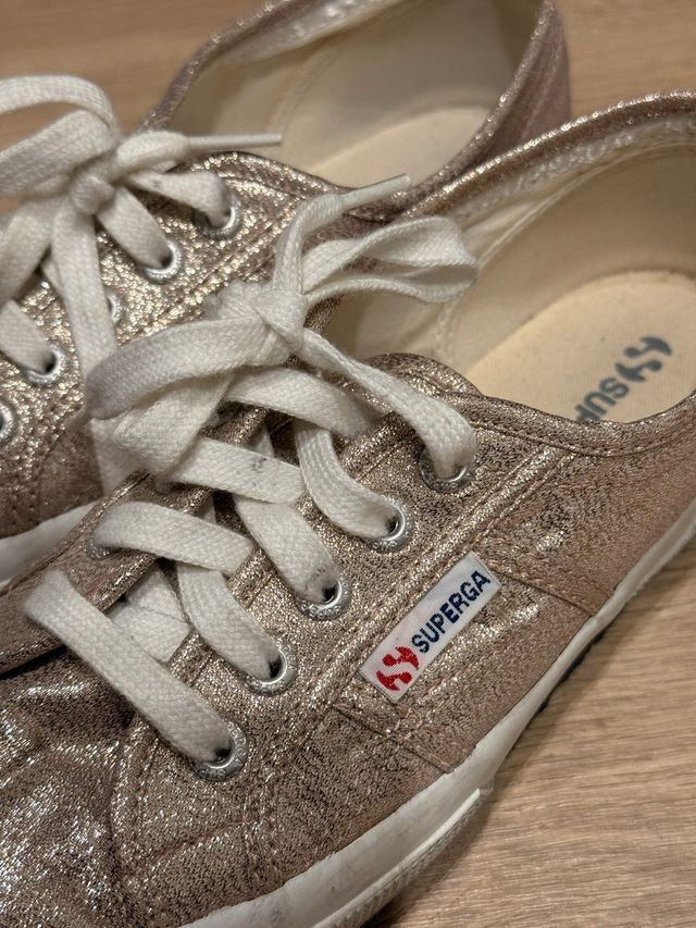 Superga Rosegold Glitter Talla 38