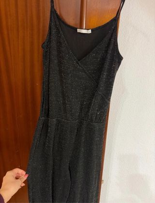 Mono largo brillante negro y plateado