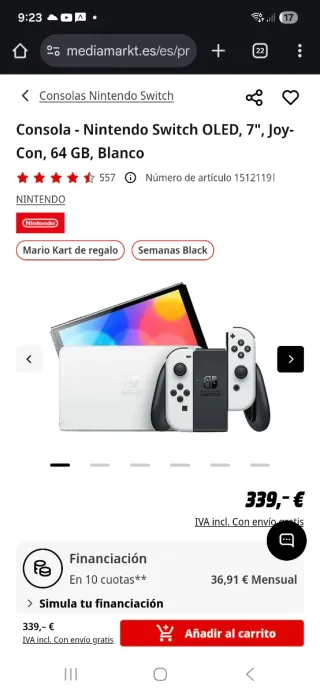 Cover protettiva Switch OLED Rosa Kirby Peach