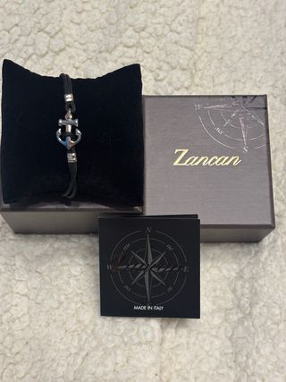 Bracciale Uomo Zancan Ancora Argento 925 Nero