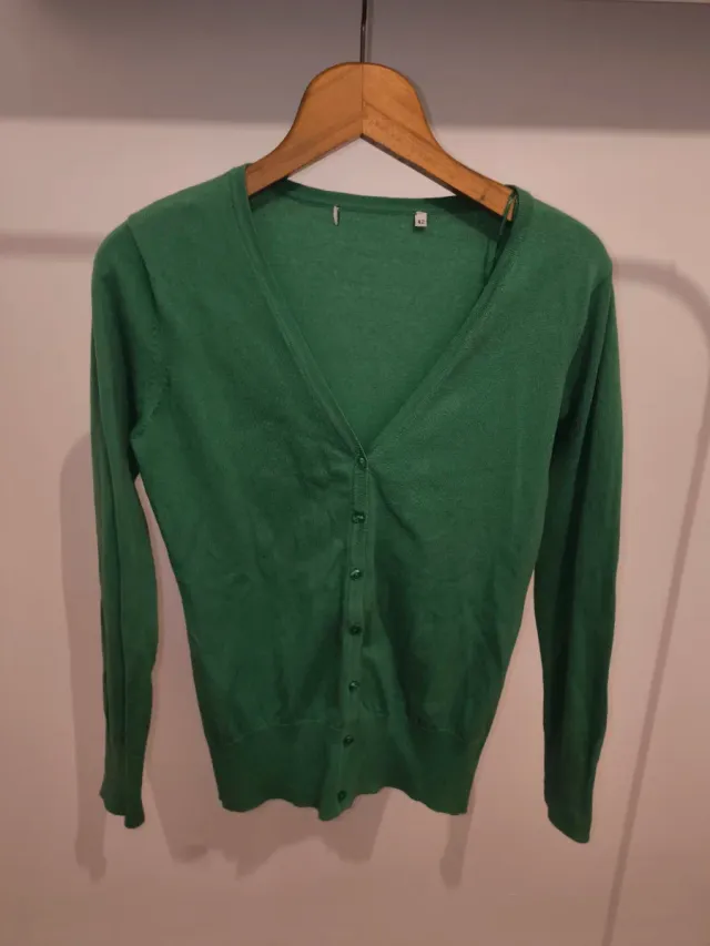 Cardigan verde vintage talla M