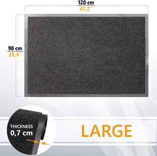 Tappeto ingresso antracite nero 90x120