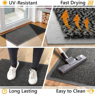 Tappeto ingresso antracite nero 90x120