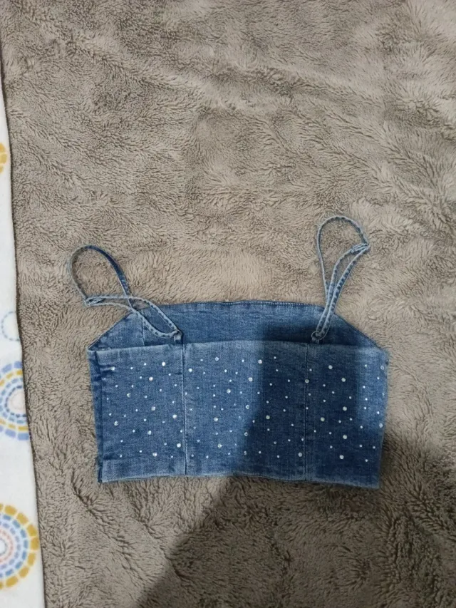 Top vaquero con brillos