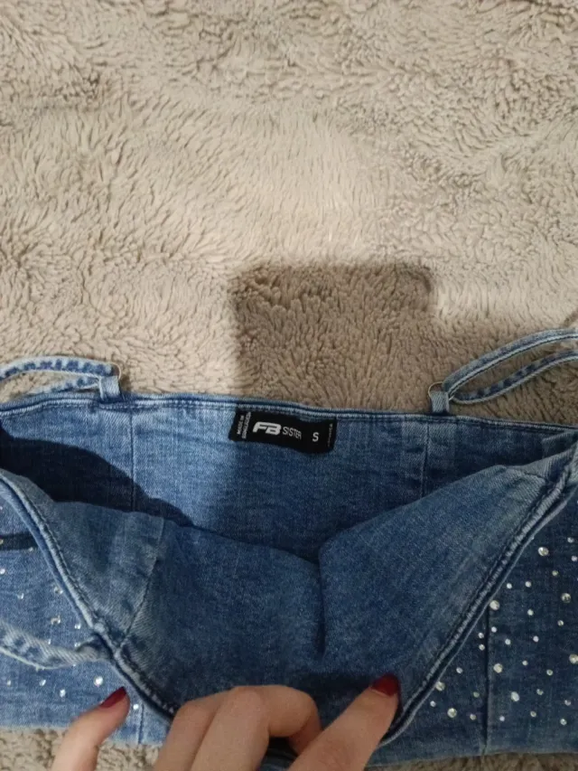 Top vaquero con brillos