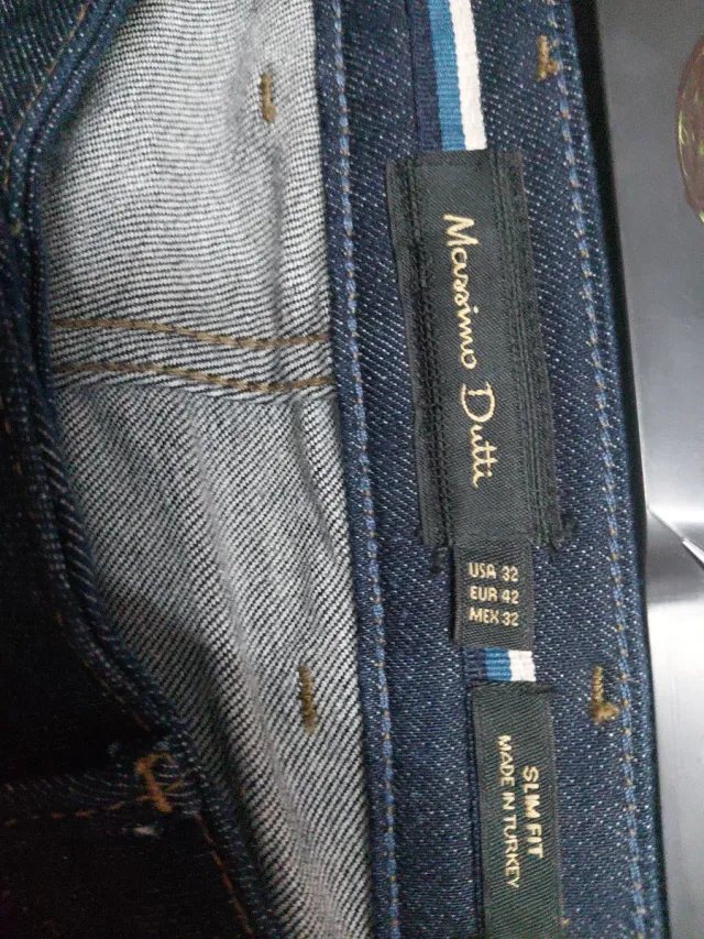 Massimo Dutti Pantalón Azul Talla 42