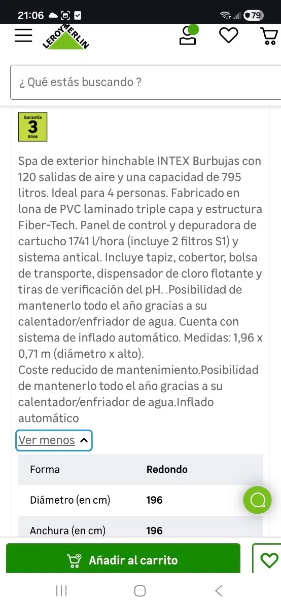 Spa Intex PureSpa inflable