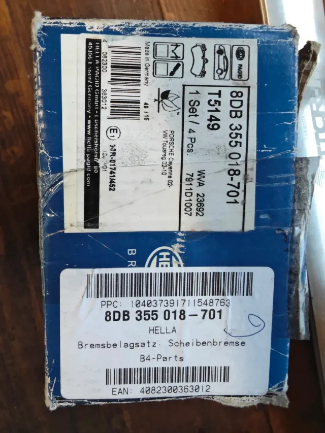 Pastillas Freno Porsche Cayenne Hella Pagid