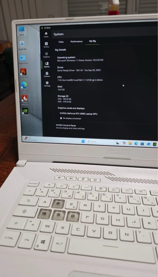 Asus TUF Dash F15 - Bianco