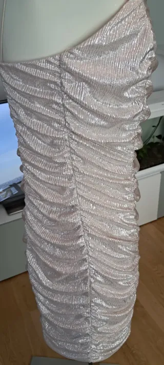 Vestito corto lurex dorato/argento