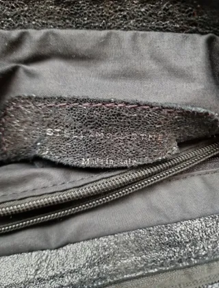 Bolso Piel Negro Brillante Cadena Plata