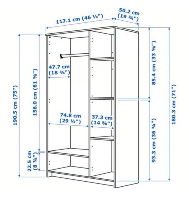 Guarda-roupa de 3 portas branco Ikea