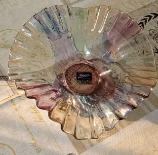 centrotavola con finiture in vetro di Murano