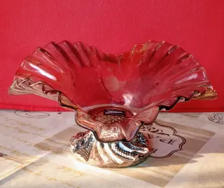 centrotavola con finiture in vetro di Murano