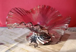 centrotavola con finiture in vetro di Murano