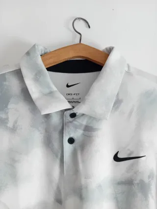 Polo Nike Dri-Fit Talla L Blanco/Plateado unisex