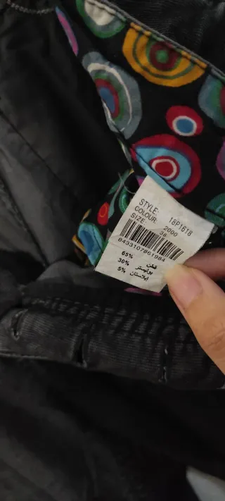 Pantalón pana gris hombre talla 36