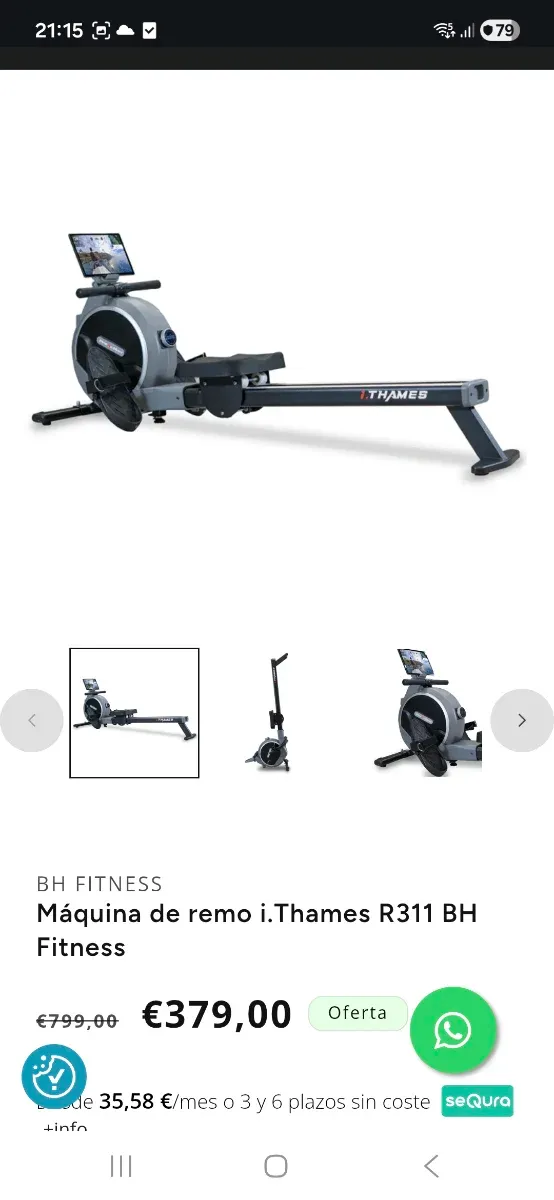 Máquina de remo BH Fitness i.Thames R311