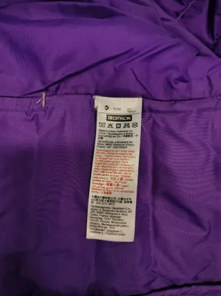 Chaqueta de plumas mujer beige y morado