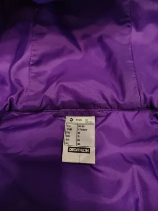 Chaqueta de plumas mujer beige y morado