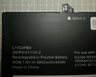 Batería LENOVO L17C4PB0 Li-Polymer 7.6V 5800mAh