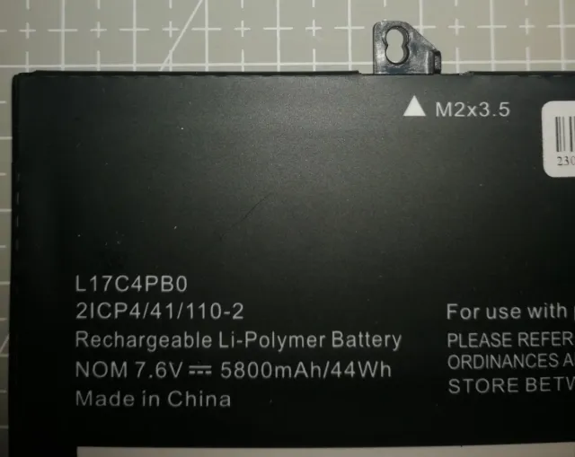 Batería LENOVO L17C4PB0 Li-Polymer 7.6V 5800mAh