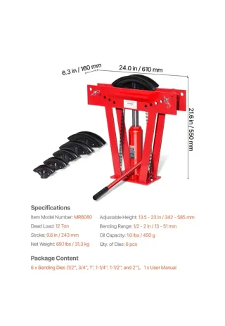 Dobladora profesional de tubos hidráulica