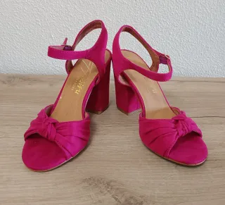 Zapatos tacón fucsia nudo. N. 36