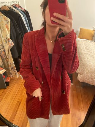 Americana blazer de pana color teja