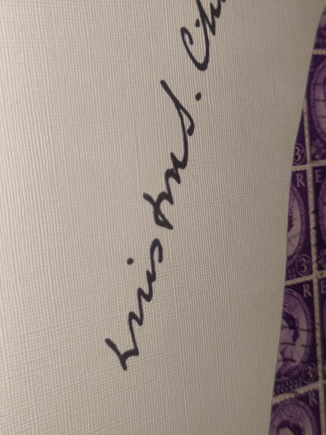 Quadro Churchill francobolli vintage